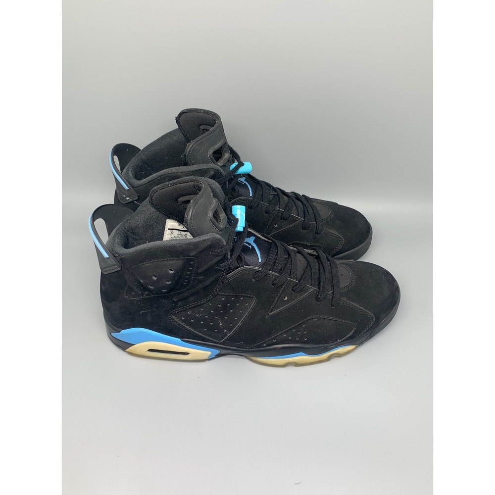 Jordan 6 Retro UNC Black University Blue Basketball Shoes 384664-006 Men's Sz 12